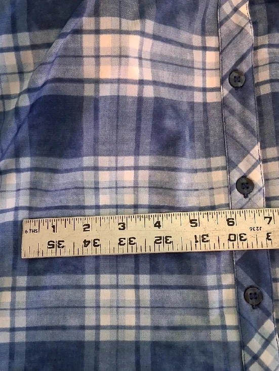 Peter Nygard Blue & White Plaid Button-Down Shirt 4354 - Picture 6 of 7
